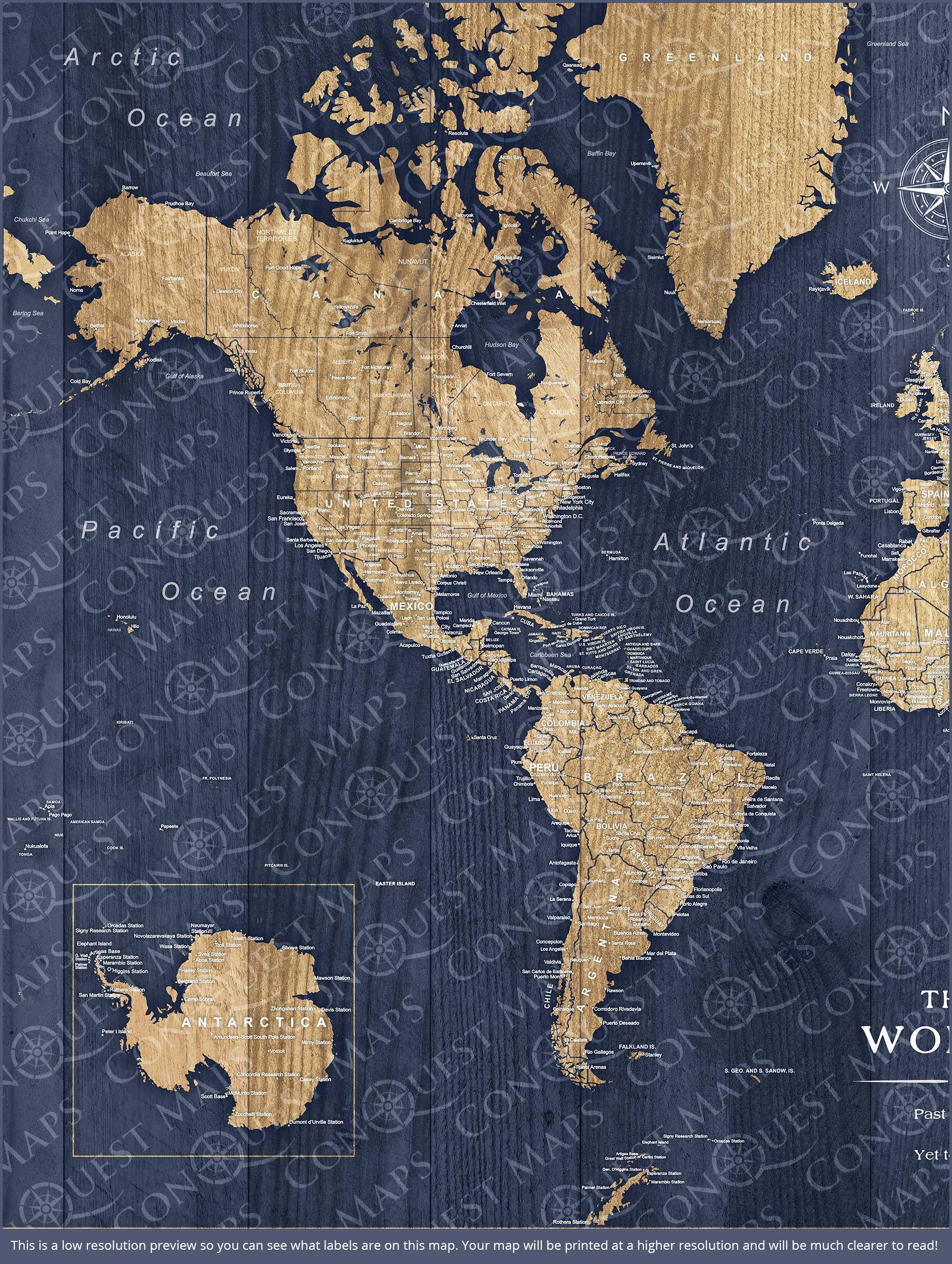 World Map Poster - Deep-Sea Drift