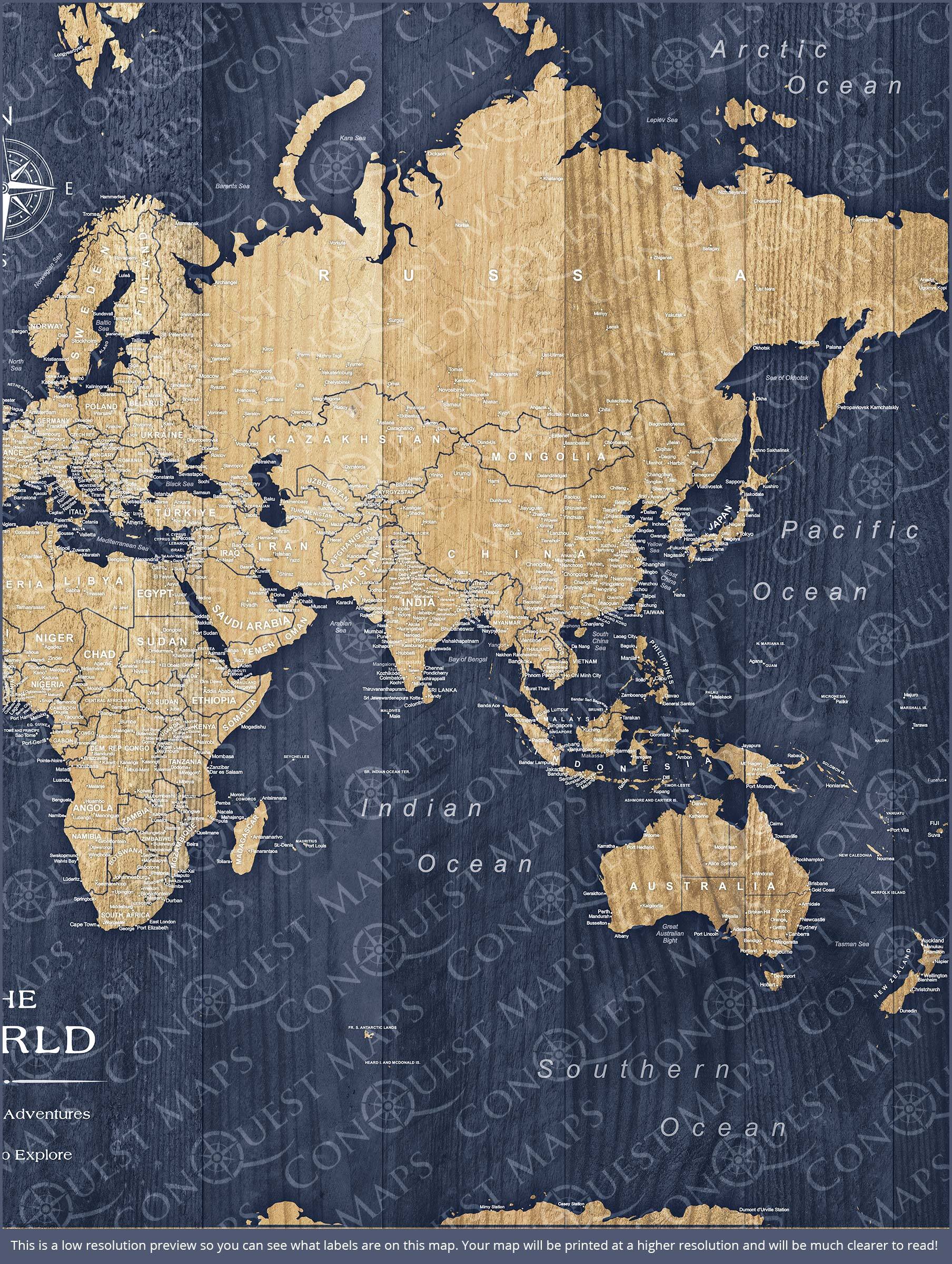 World Map Poster - Deep-Sea Drift