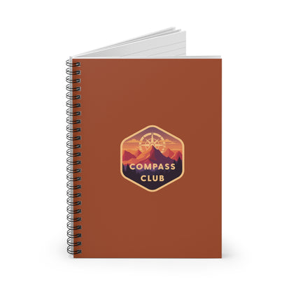 Compass Club Spiral Notebook Travel Journal - Orange Mountains