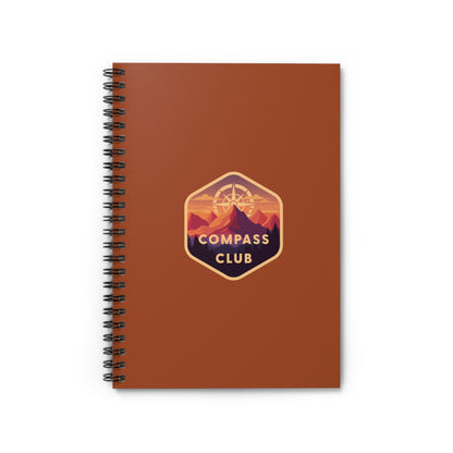 Compass Club Spiral Notebook Travel Journal - Orange Mountains