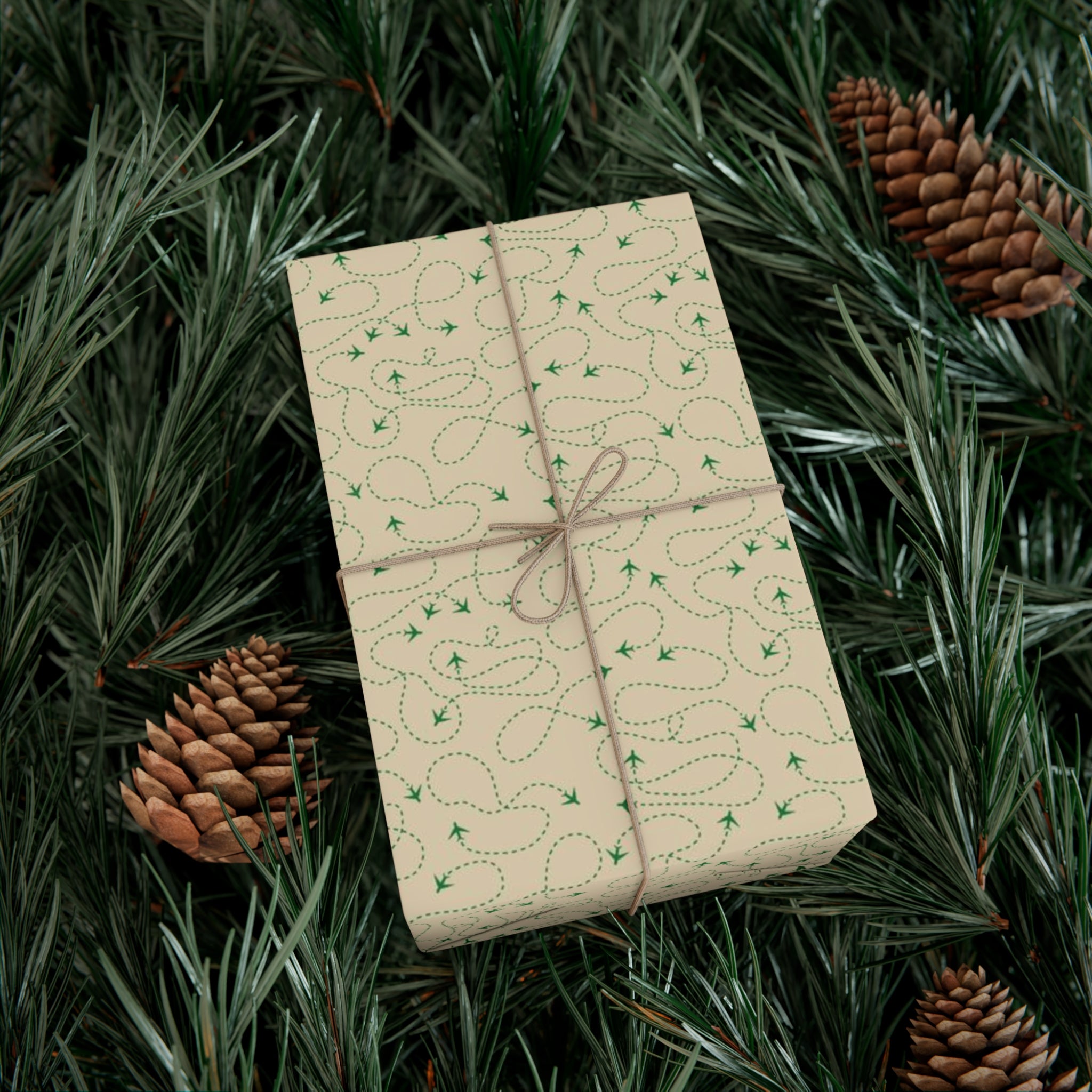 Travel Gift Wrapping Paper - Tan Printify