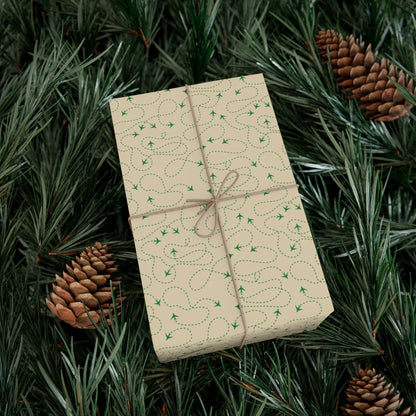 Travel Gift Wrapping Paper - Tan Printify