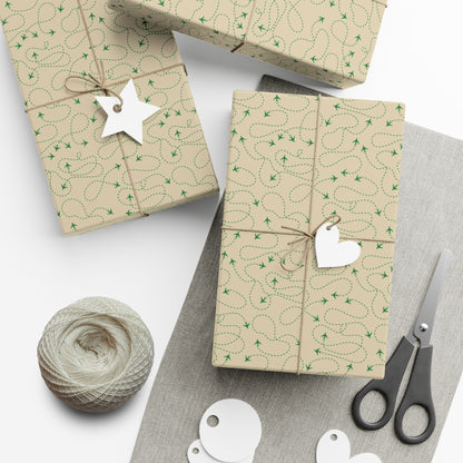 Travel Gift Wrapping Paper - Tan Printify