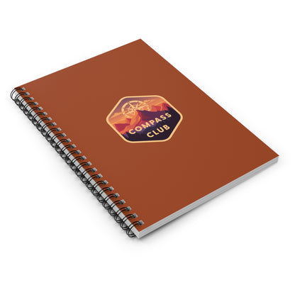 Compass Club Spiral Notebook Travel Journal - Orange Mountains