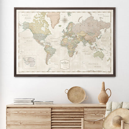 Desert Sunrise Push Pin World Map Bundle