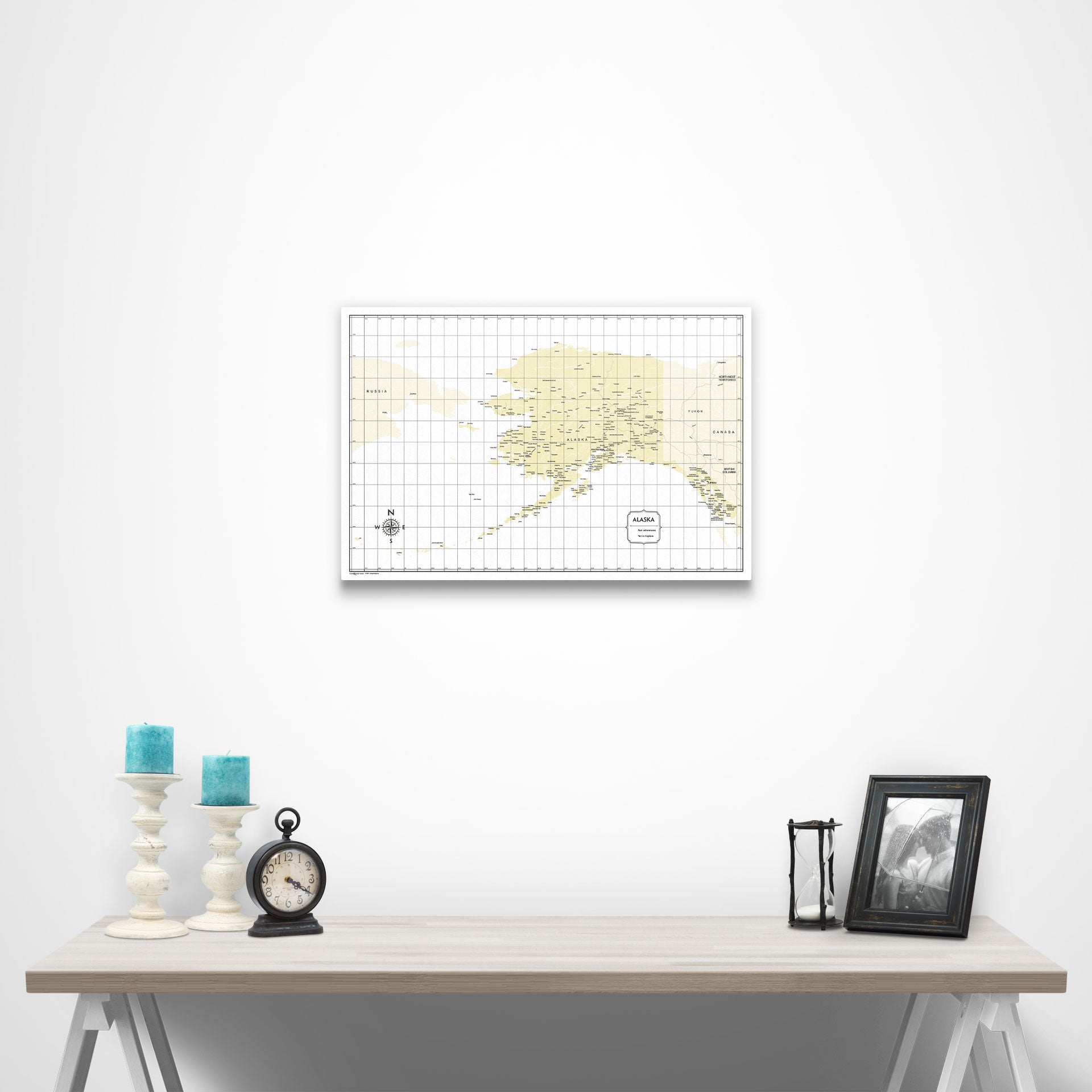 Alaska Map Poster - Yellow Color Splash CM Poster