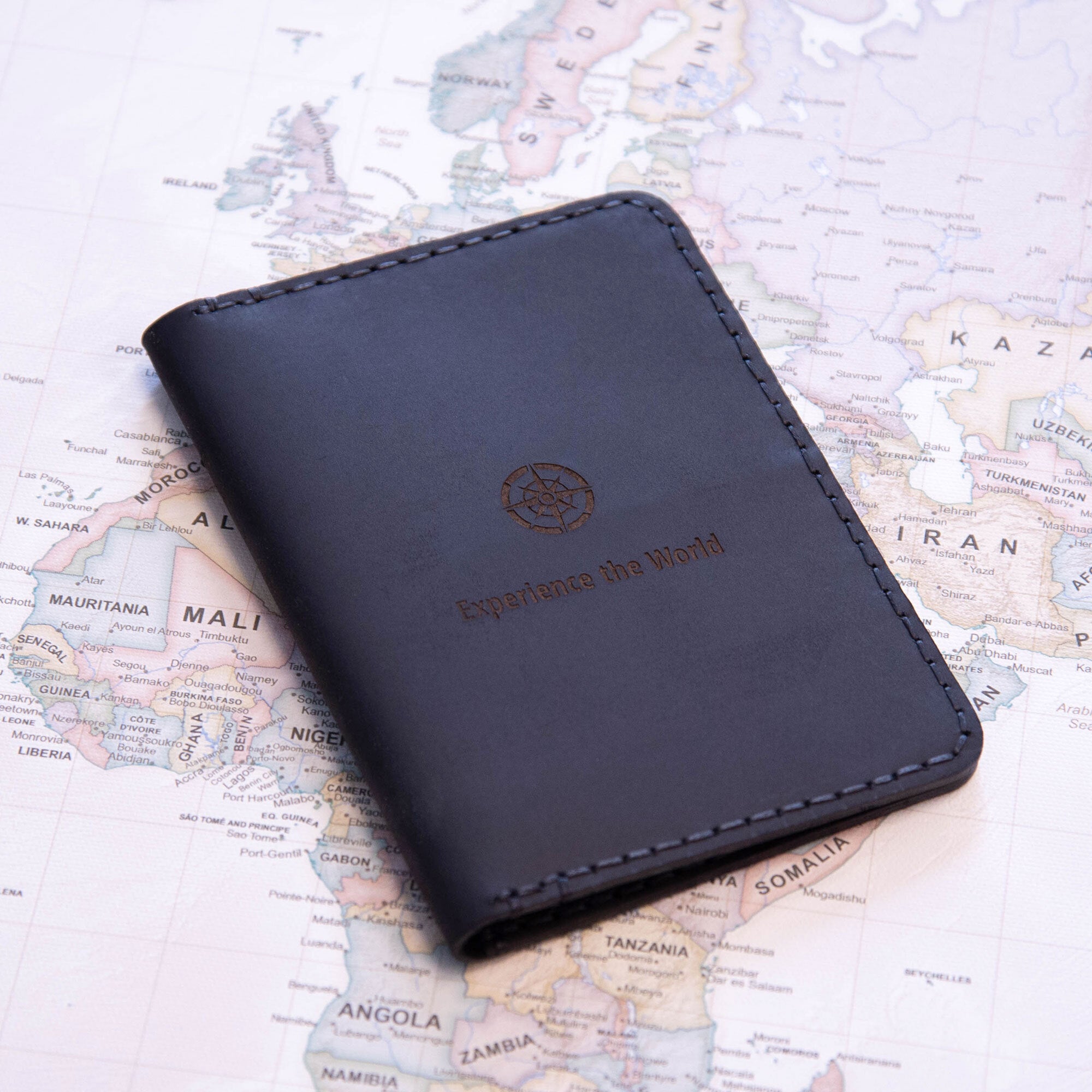 Leather Passport Cover Wallet - Experience the World