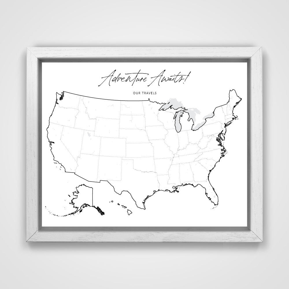 Push Pin Mini USA Map - Fine Line Series CM Pin Board