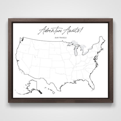 Push Pin Mini USA Map - Fine Line Series CM Pin Board