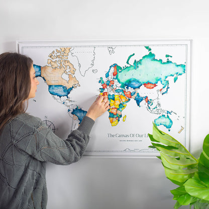 Color Your World! Paintable Push Pin Map CM Pin Board