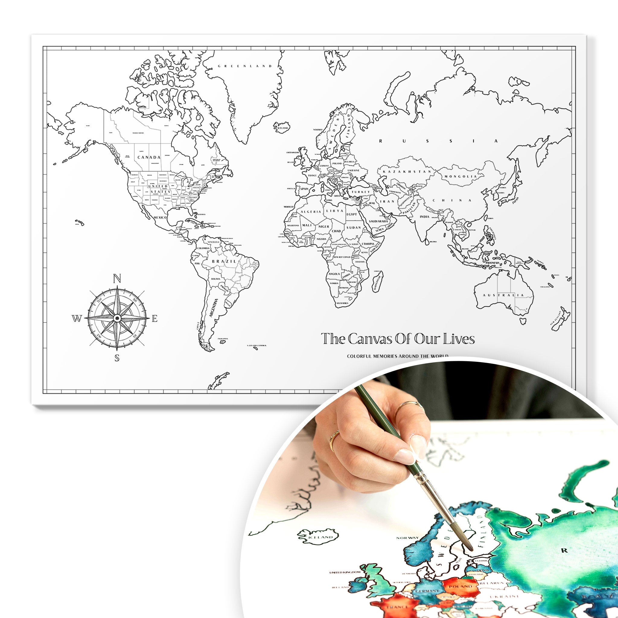 Color Your World! Paintable Push Pin Map CM Pin Board