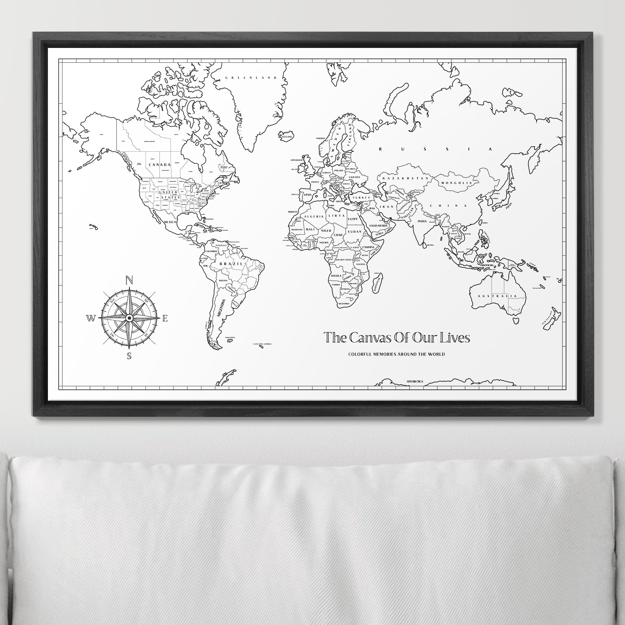 Color Your World! Paintable Push Pin Map CM Pin Board