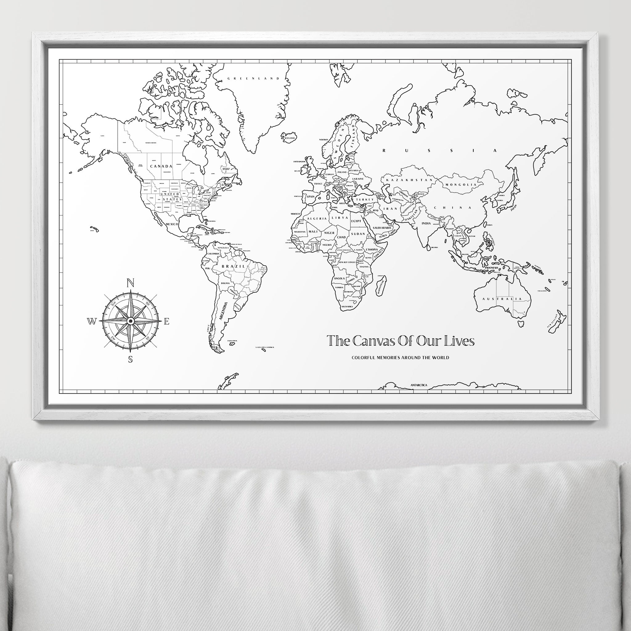 Color Your World! Paintable Push Pin Map CM Pin Board