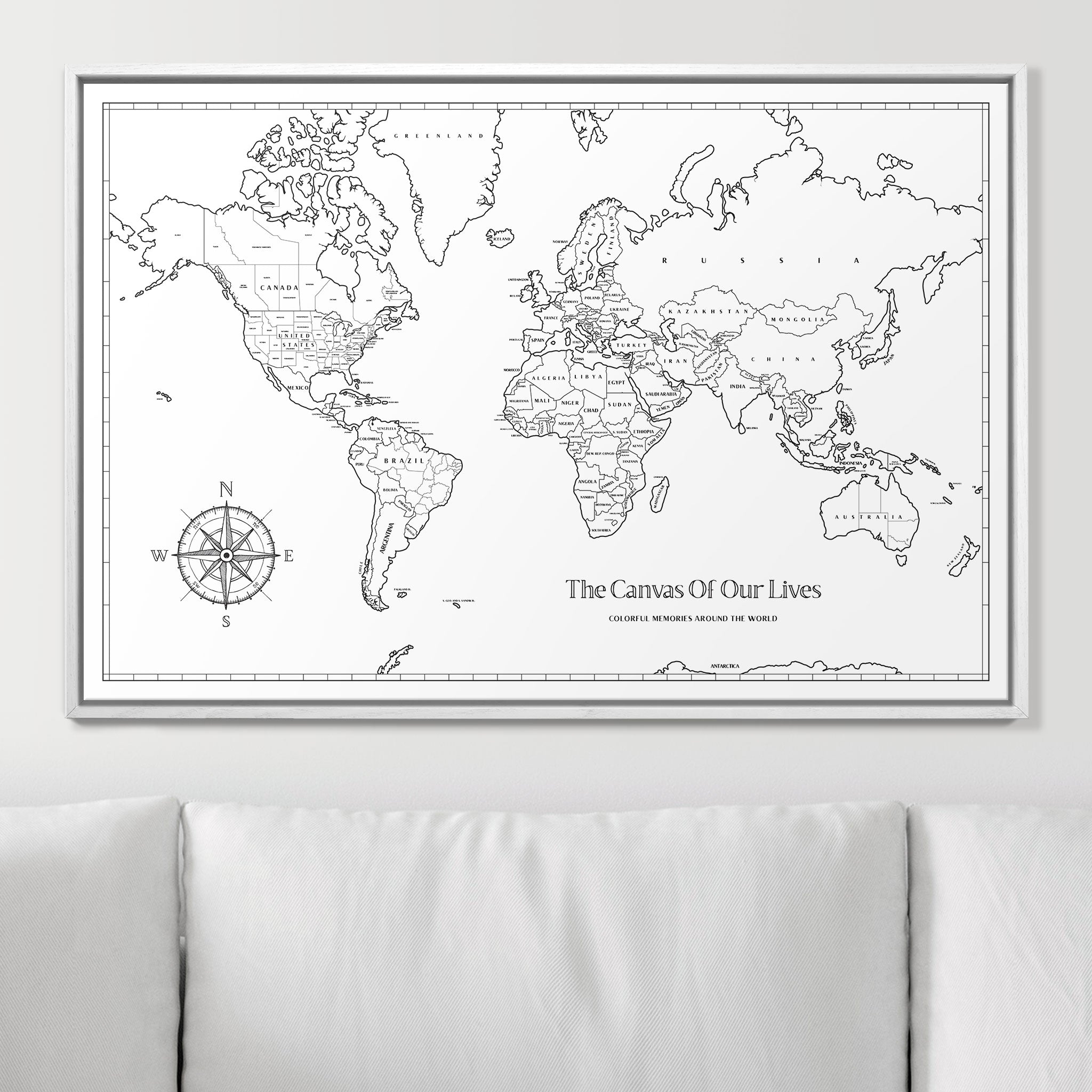 Color Your World! Paintable Push Pin Map CM Pin Board