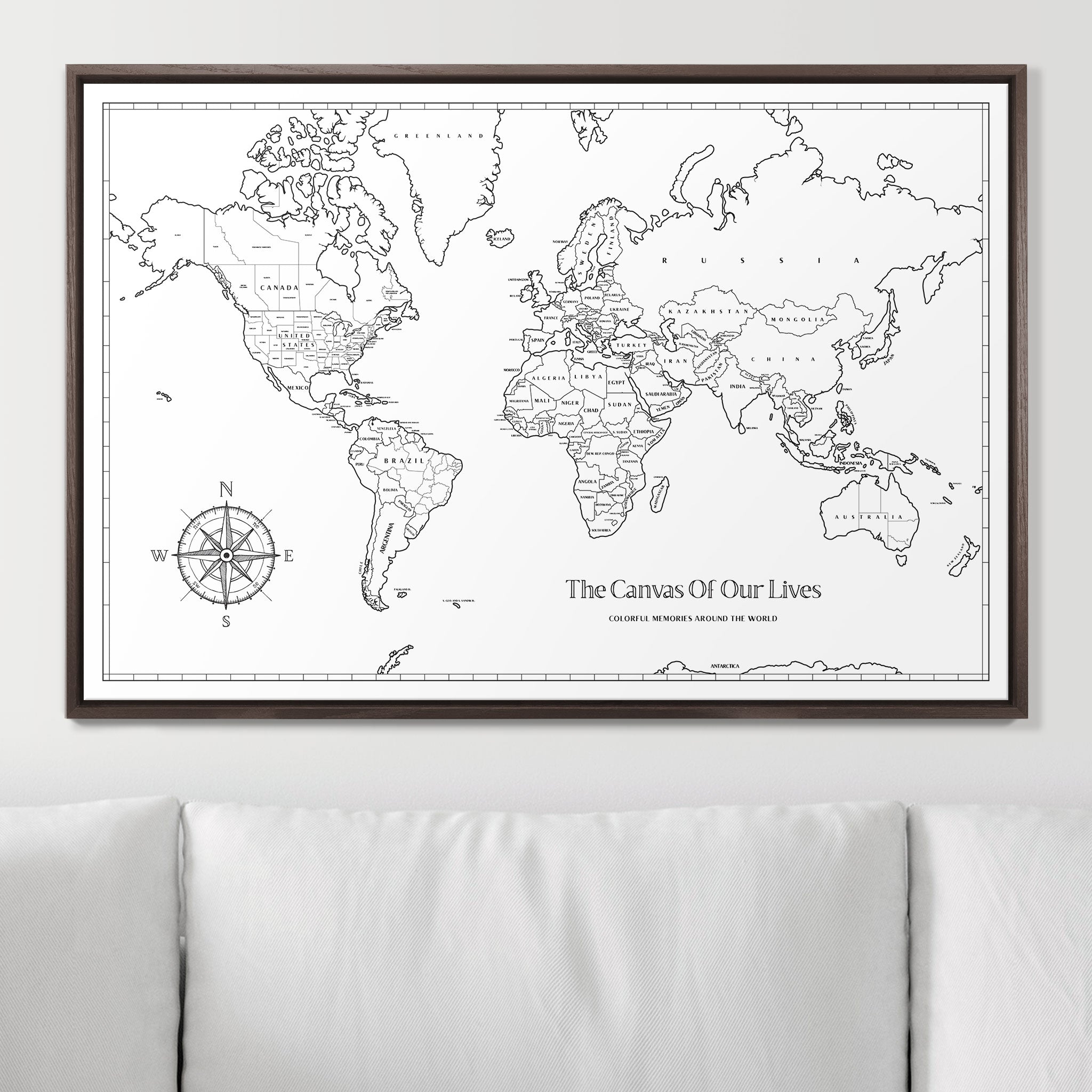 Color Your World! Paintable Push Pin Map CM Pin Board