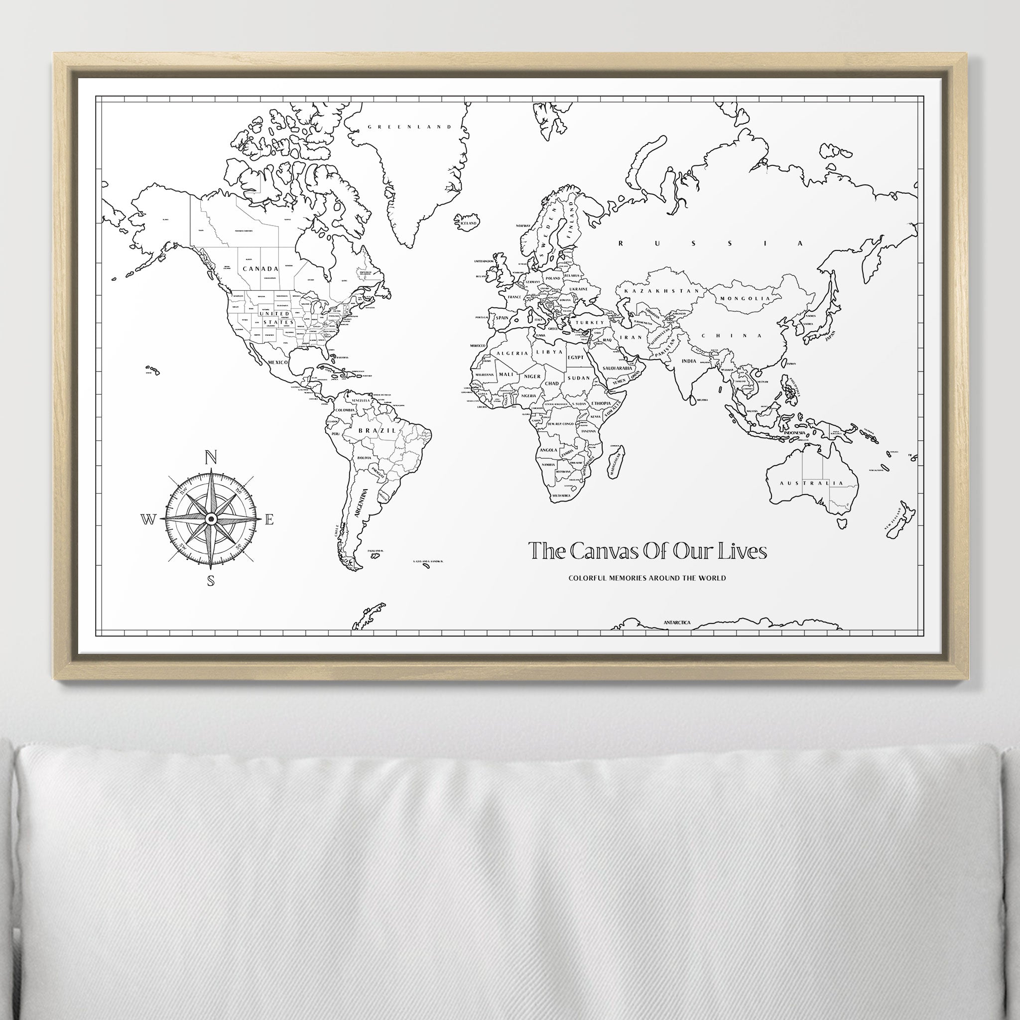 Color Your World! Paintable Push Pin Map CM Pin Board