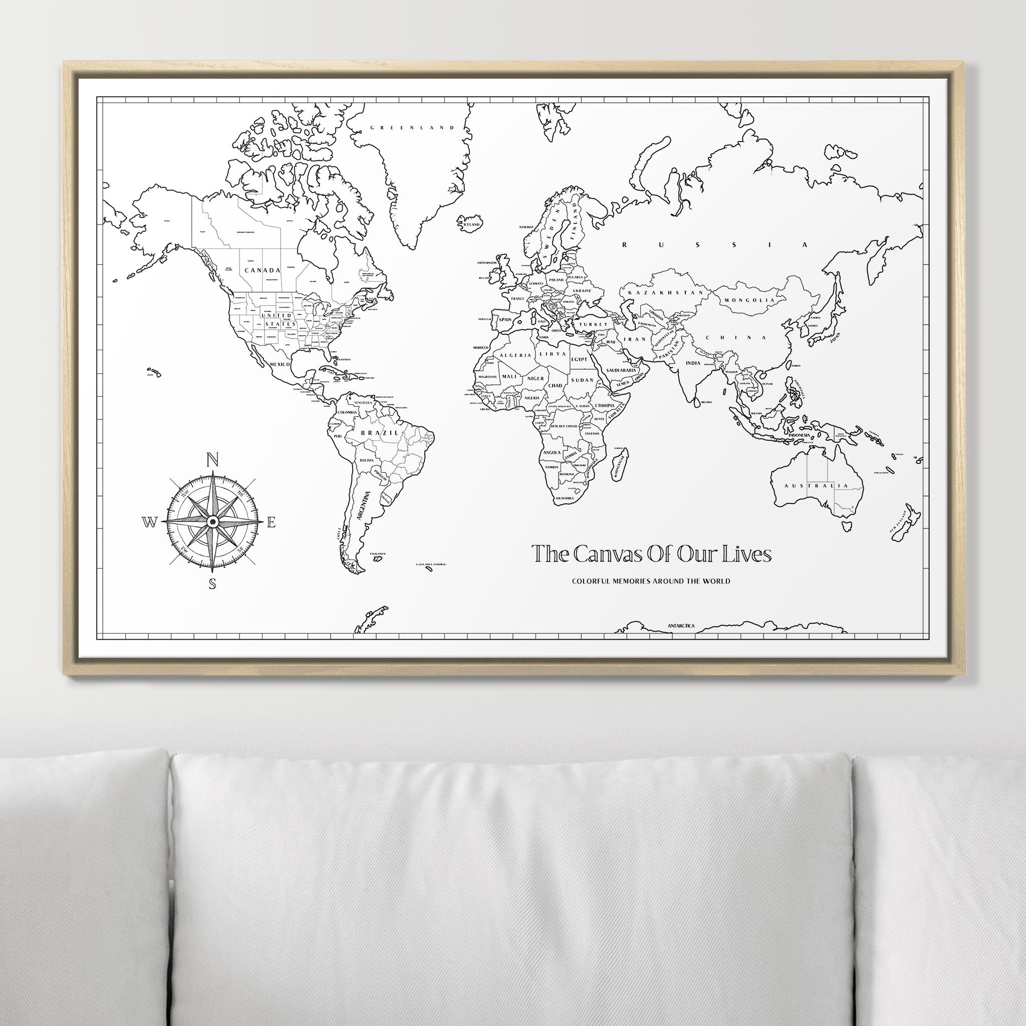 Color Your World! Paintable Push Pin Map CM Pin Board