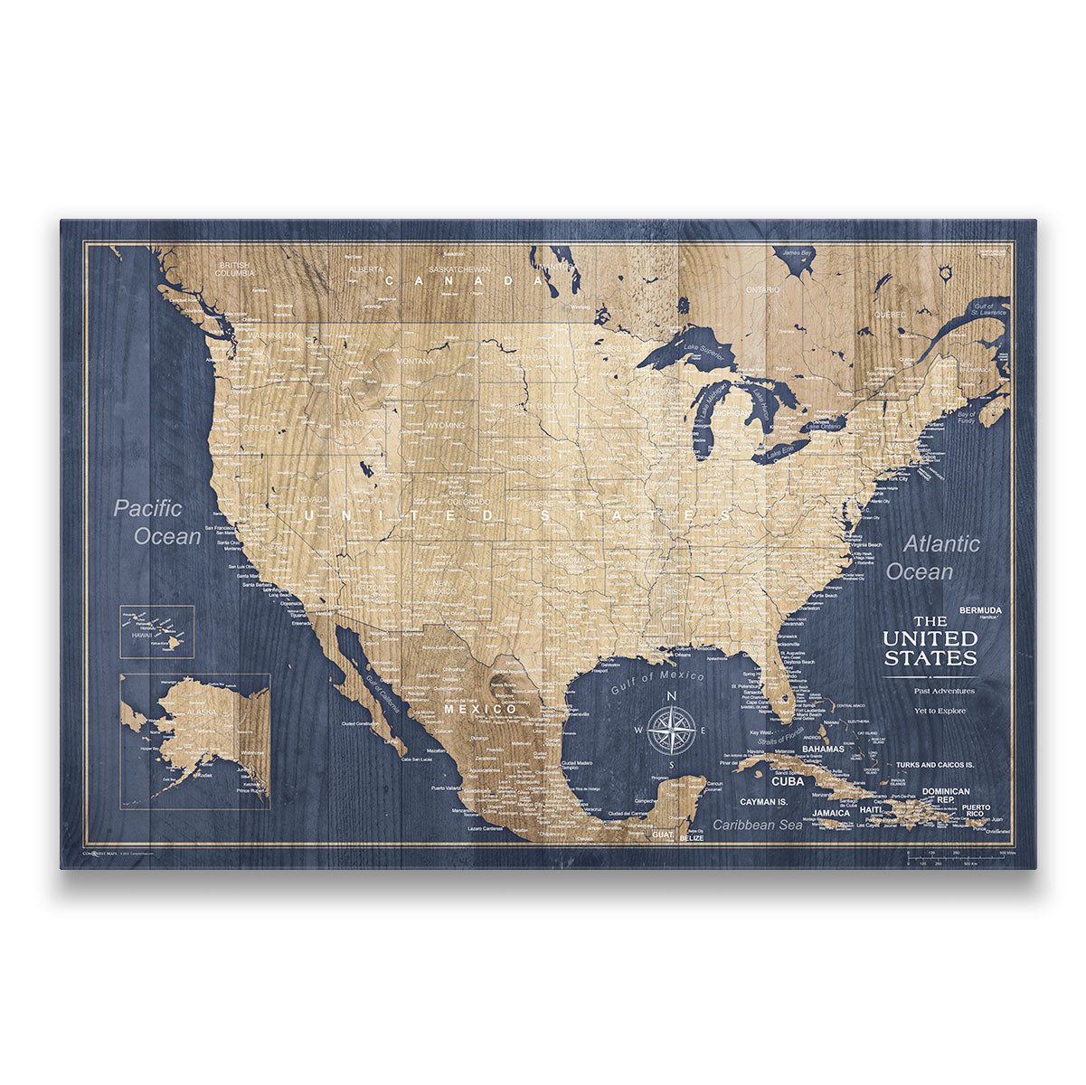 USA Map Poster - Deep-Sea Drift CM Poster