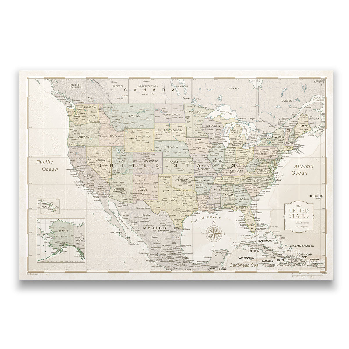 Push Pin USA Map (Pin Board) - Desert Sunrise CM Pin Board