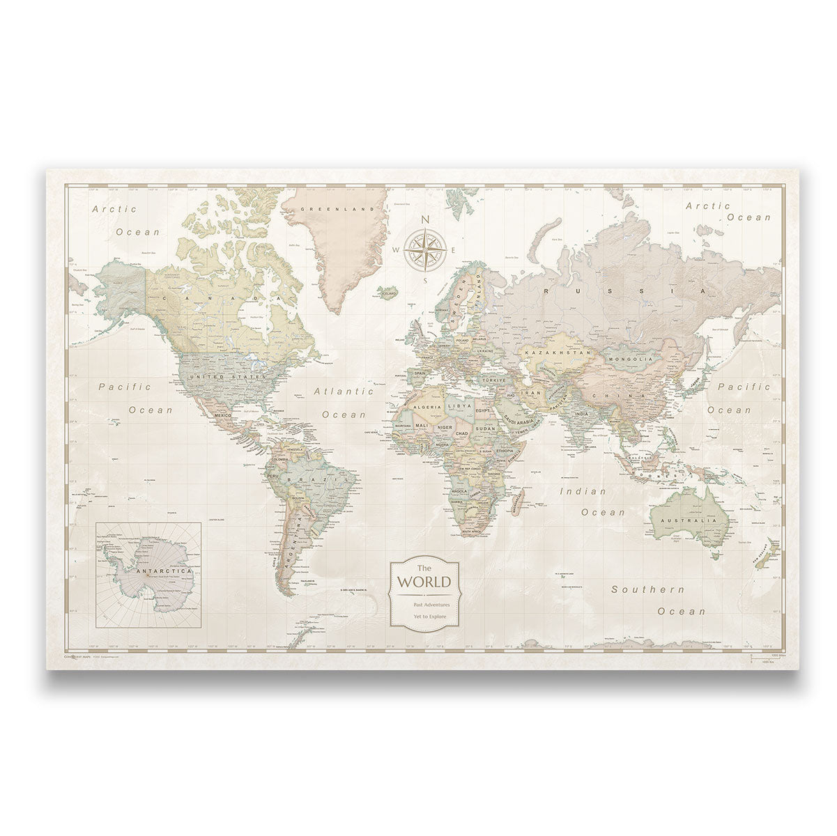 Push Pin World Map (Pin Board) - Desert Sunrise CM Pin Board