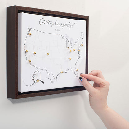 Push Pin Mini USA Map - Fine Line Series CM Pin Board