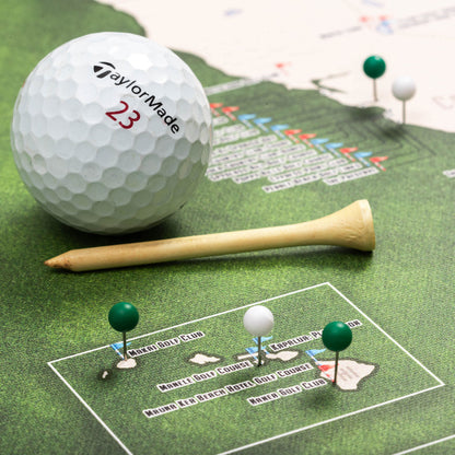 Push Pin USA Golf Map (Pin Board)