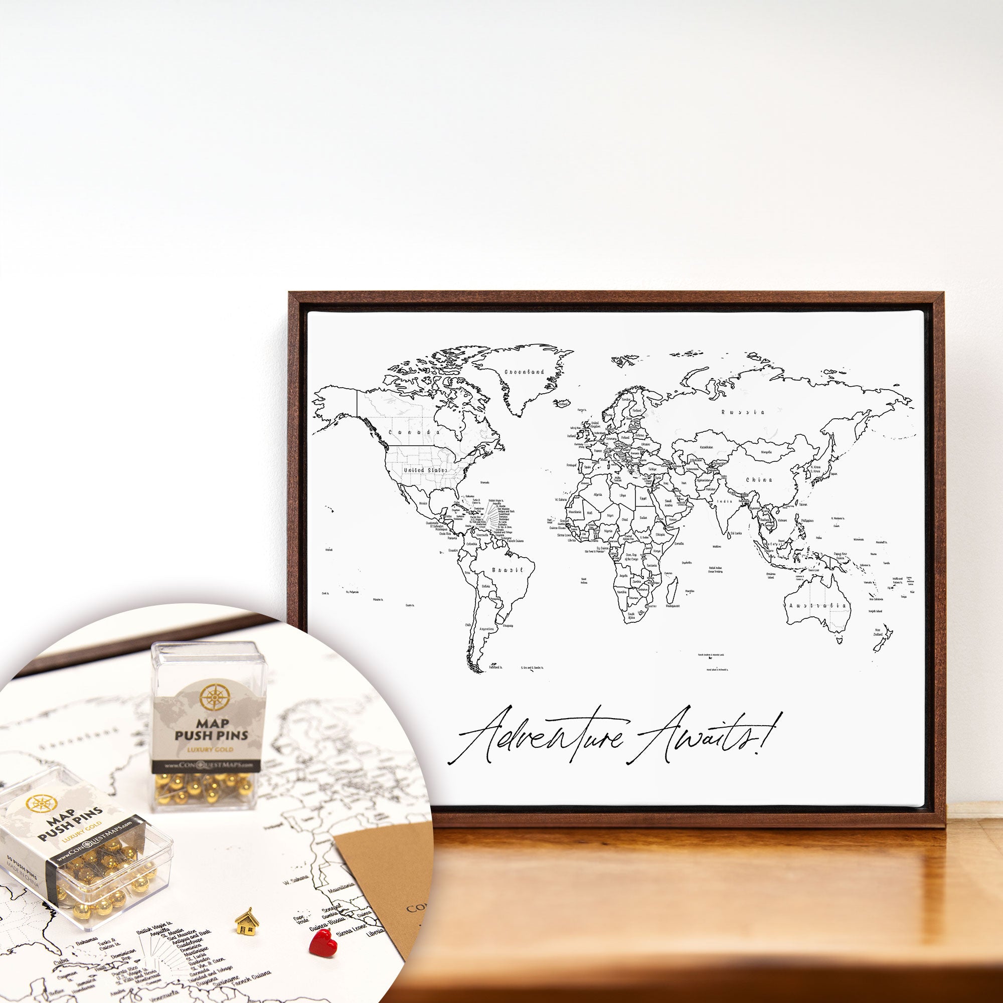 Mini World Map - Fine Line Bundle CM Pin Board