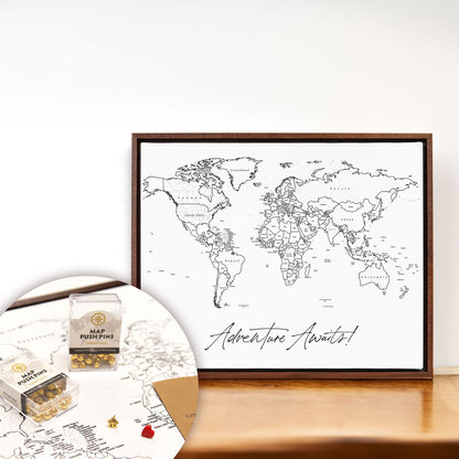 Mini World Map - Fine Line Bundle CM Pin Board