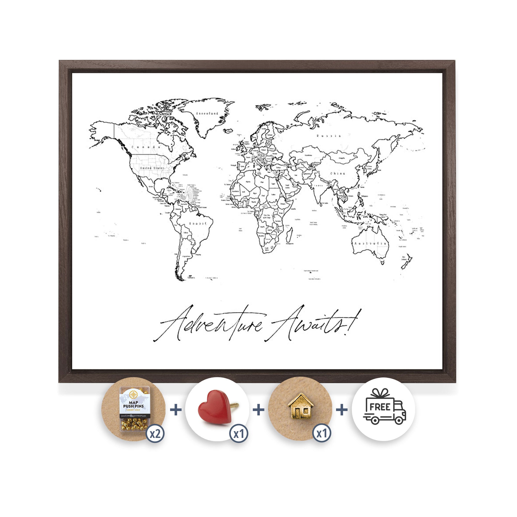 Mini World Map - Fine Line Bundle