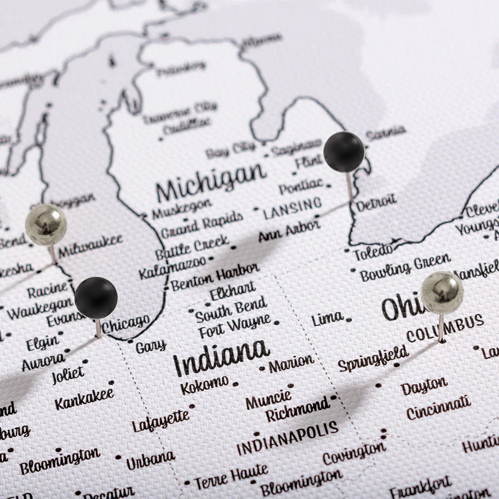 Push Pin Mini USA Map - Fine Line Series