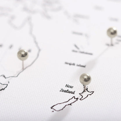 Push Pin Mini World Map - Fine Line Series