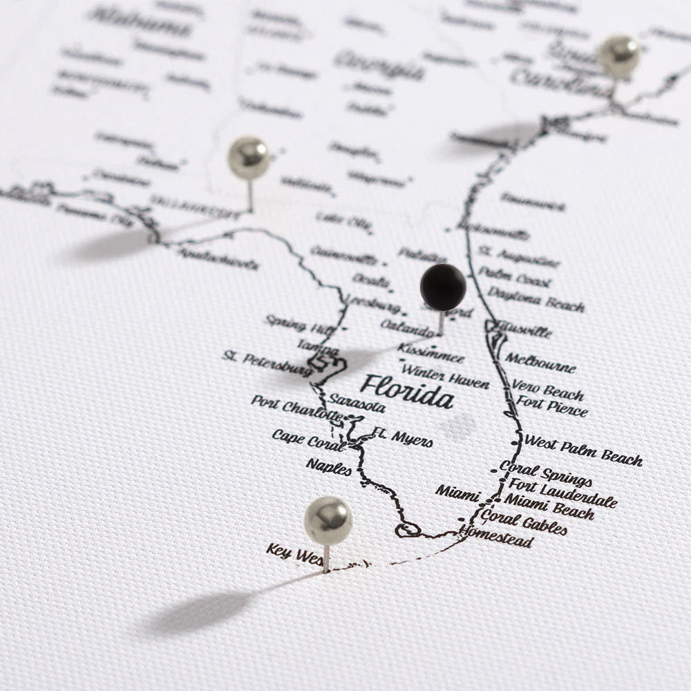 Push Pin Mini USA Map - Fine Line Series