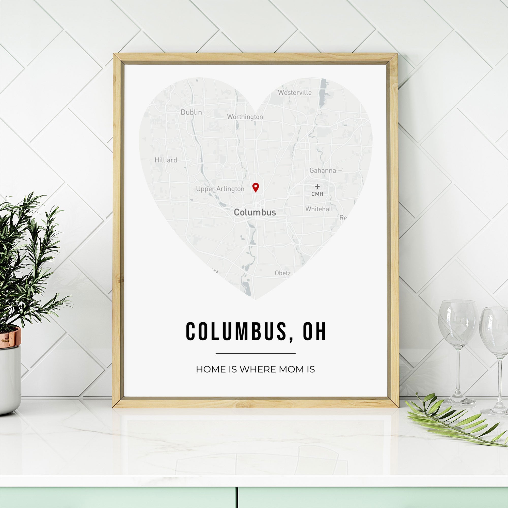 Heart Map Canvas Art