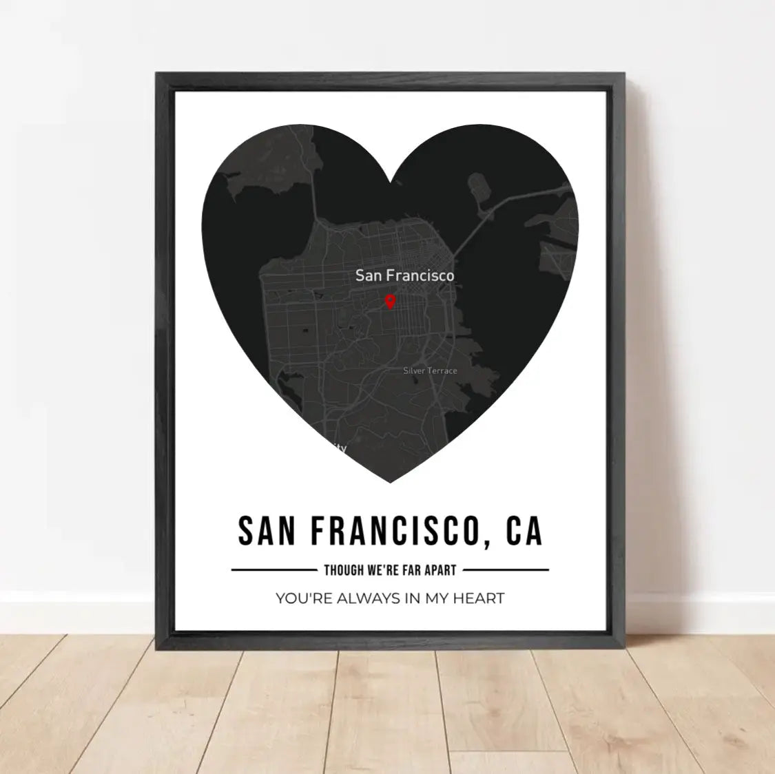 Heart Map Canvas Art