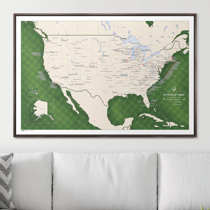 Push Pin USA Golf Map (Pin Board)