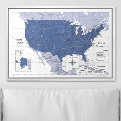 Push Pin USA Map (Pin Board) - Navy Color Splash CM Pin Board