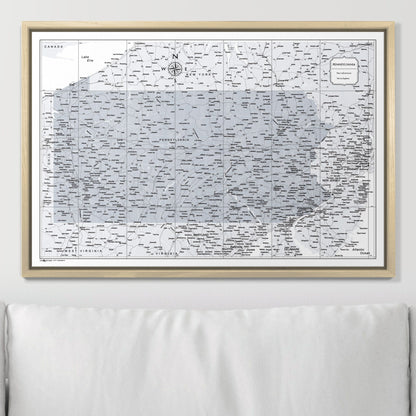 Push Pin Pennsylvania Map (Pin Board) - Light Gray Color Splash CM Pin Board