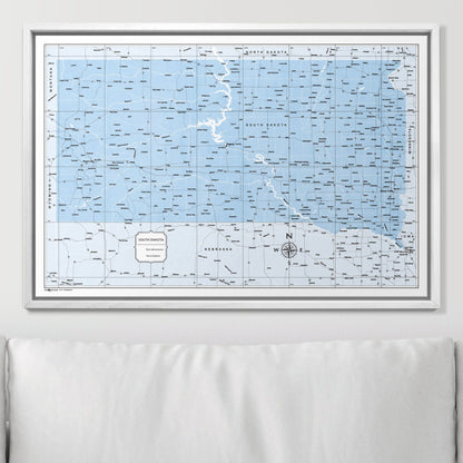 Push Pin South Dakota Map (Pin Board) - Light Blue Color Splash CM Pin Board