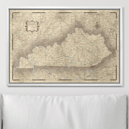 Push Pin Kentucky Map (Pin Board) - Rustic Vintage CM Pin Board