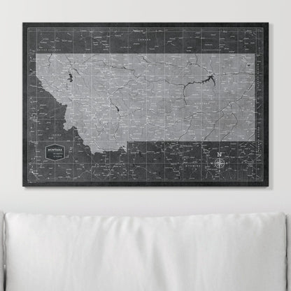 Push Pin Montana Map (Pin Board) - Modern Slate CM Pin Board