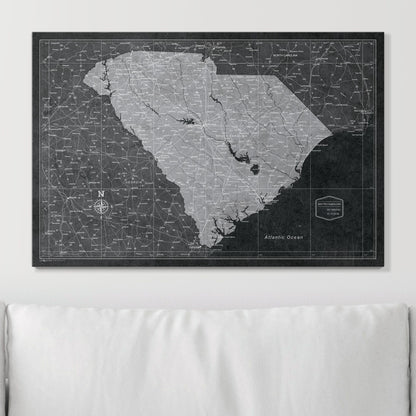 Push Pin South Carolina Map (Pin Board) - Modern Slate CM Pin Board