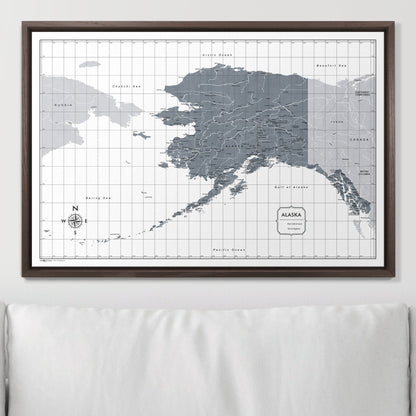 Push Pin Alaska Map (Pin Board) - Dark Gray Color Splash CM Pin Board