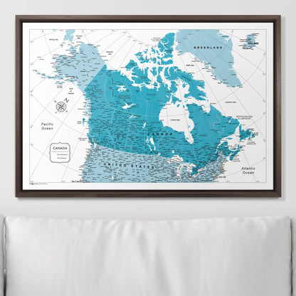 Push Pin Canada Map (Pin Board) - Teal Color Splash CM Pin Board