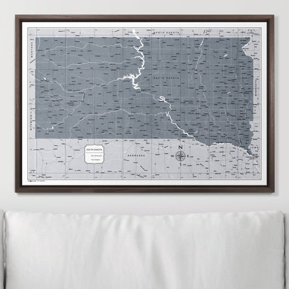 Push Pin South Dakota Map (Pin Board) - Dark Gray Color Splash CM Pin Board