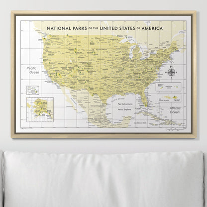 Push Pin National Parks Map (Pin Board) - Yellow Color Splash CM Pin Board