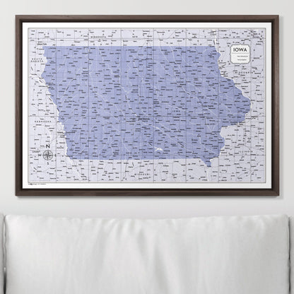 Push Pin Iowa Map (Pin Board) - Purple Color Splash CM Pin Board