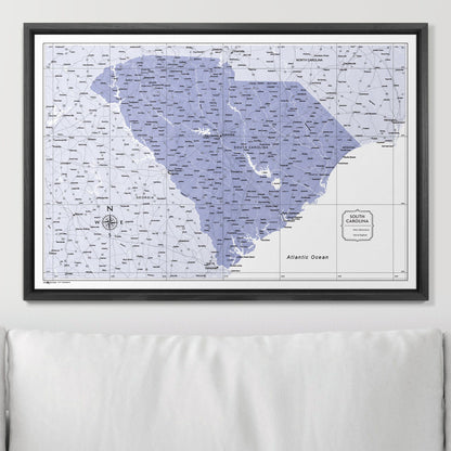 Push Pin South Carolina Map (Pin Board) - Purple Color Splash CM Pin Board