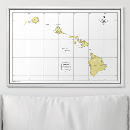 Push Pin Hawaii Map (Pin Board) - Yellow Color Splash CM Pin Board