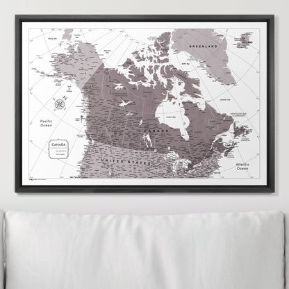 Push Pin Canada Map (Pin Board) - Dark Brown Color Splash CM Pin Board