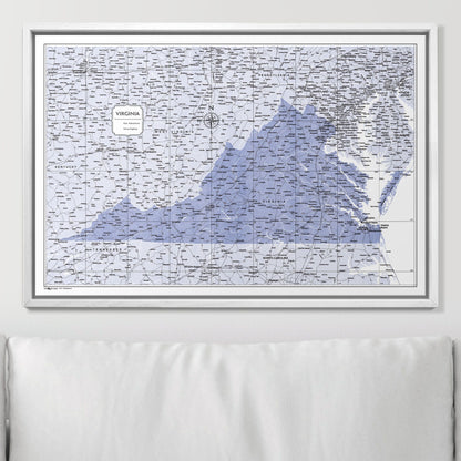 Push Pin Virginia Map (Pin Board) - Purple Color Splash CM Pin Board